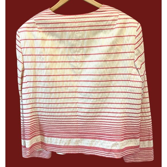 Talbots Plus Size Pink Red Stripe Lightweight 24W Professional Career Polished - Picture 5 of 7